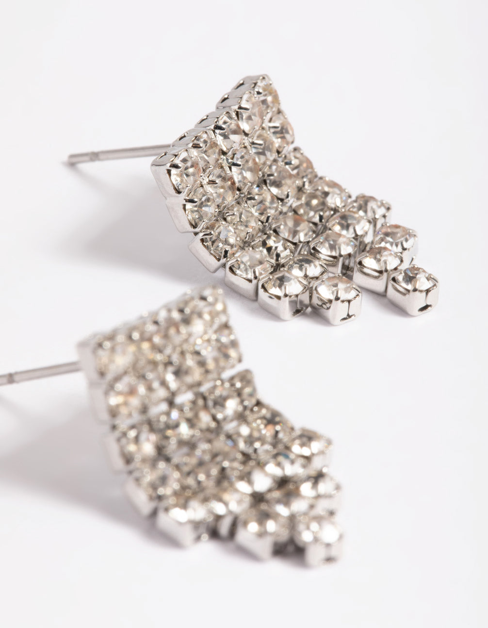 Silver  Short Fringer Waterfall Drop Earrings