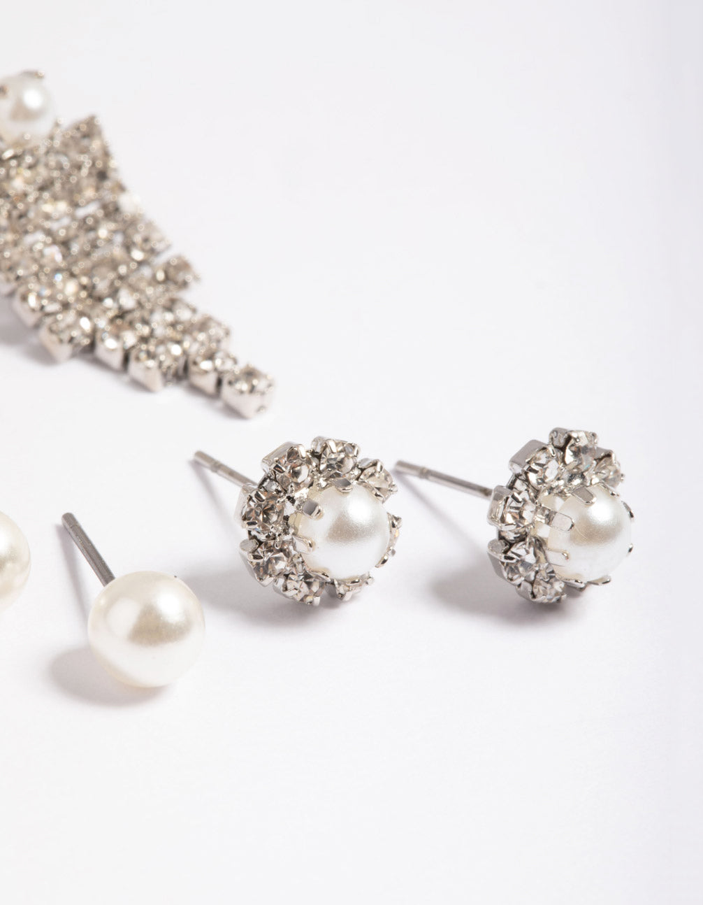Silver Pearl Stud Mix Earrings Pack