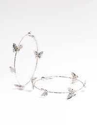Silver Butterfly Hoop Earrings - link has visual effect only