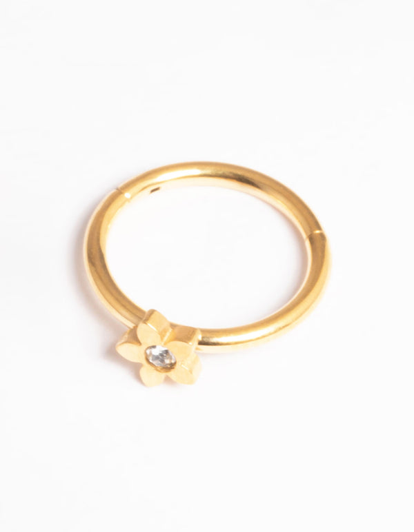 Gold Plated Surgical Steel Flower Clicker