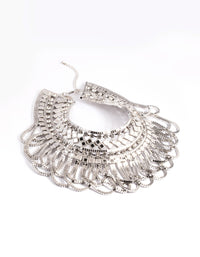 Silver Diamante Aztec Drape Collar Necklace - link has visual effect only