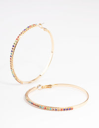 Gold Large Cupchain Hoop Earrings - link has visual effect only