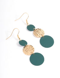 Gold Green Multi Graduated Circle Drop Earrings - link has visual effect only