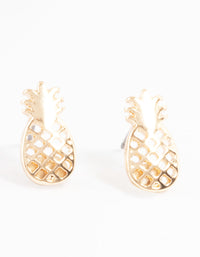 Gold Pineapple Stud Earrings - link has visual effect only