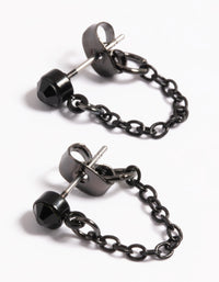 Black Crystal Chain Stud Earrings - link has visual effect only