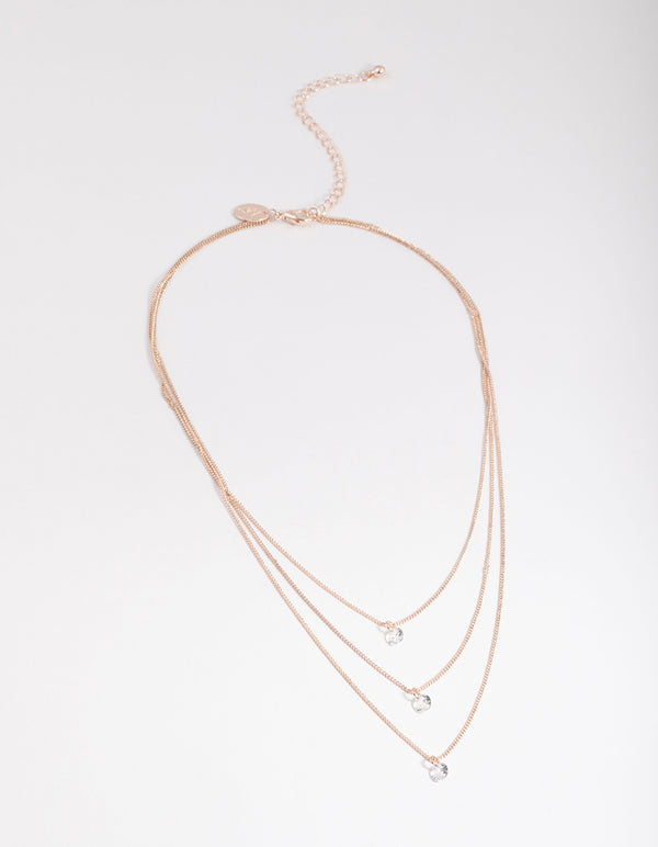 Gold Classic Diamante Layered Chain