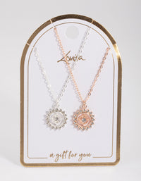 Mixed Metal Sun Compass Necklace Pack - link has visual effect only