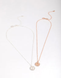 Mixed Metal Sun Compass Necklace Pack - link has visual effect only