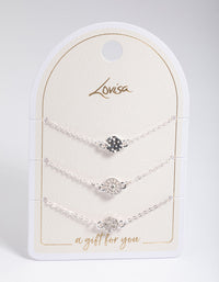 Silver Classic Diamante Circle Bracelet Pack - link has visual effect only