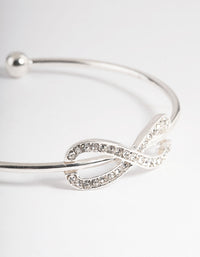 Silver Infinity Open Cuff Bangle - link has visual effect only