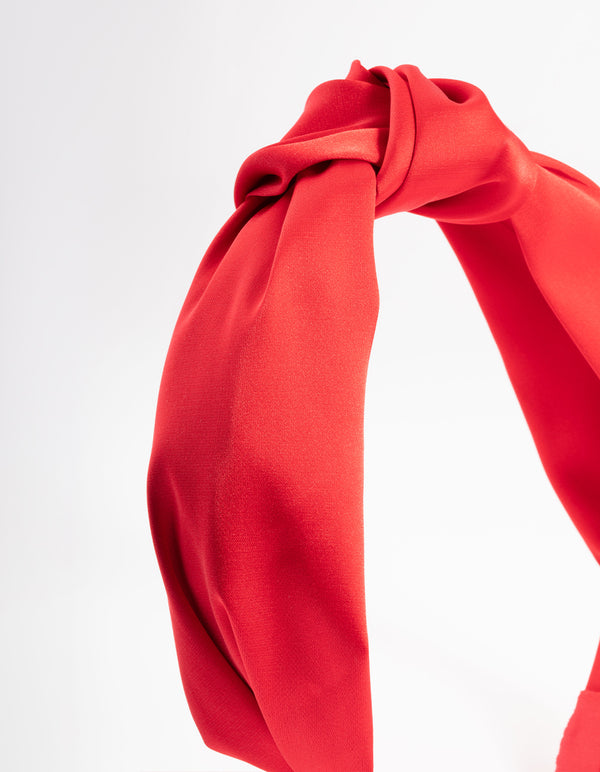 Red Fabric Twist Knot Headband