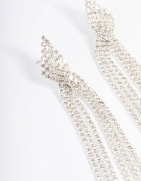 Silver Statement Strand Twist Drop Earrings - link has visual effect only