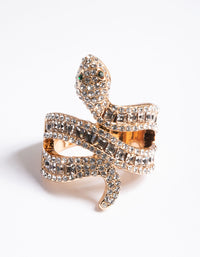 Gold Baguette Snake Ring - link has visual effect only