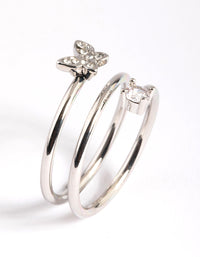 Silver Mini Butterfly Wrap Ring - link has visual effect only