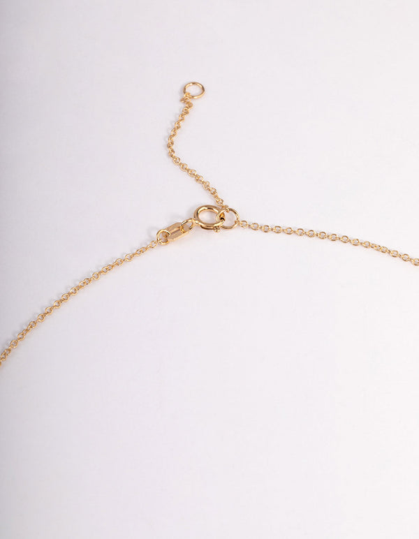 Gold Plated Sterling Silver Cubic Zirconia Small Cross Necklace