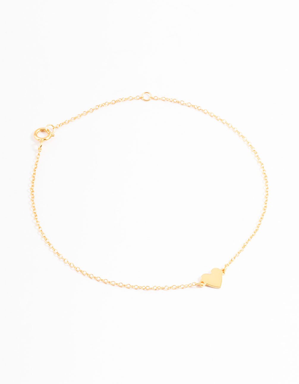 Gold Plated Sterling Silver Smooth Heart Bracelet