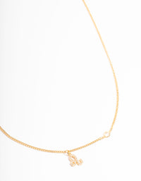 Gold Plated Leo Necklace with Cubic Zirconia Pendant - link has visual effect only