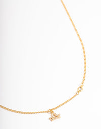 Gold Plated Libra Necklace with Diamante Pendant - link has visual effect only