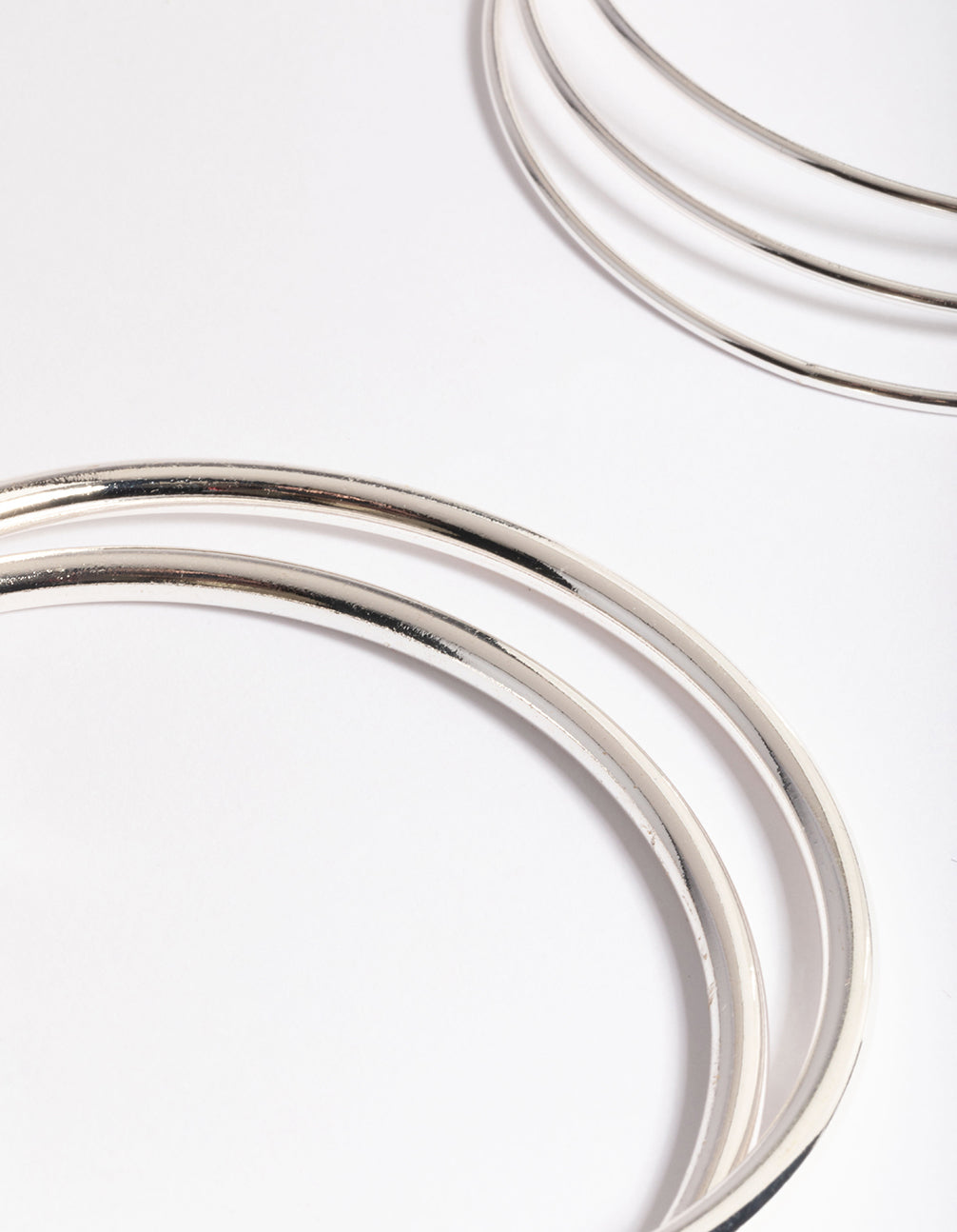 Silver Round Mix Bangle 5-Pack