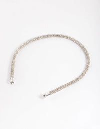 Silver Rounded Diamante Headband - link has visual effect only