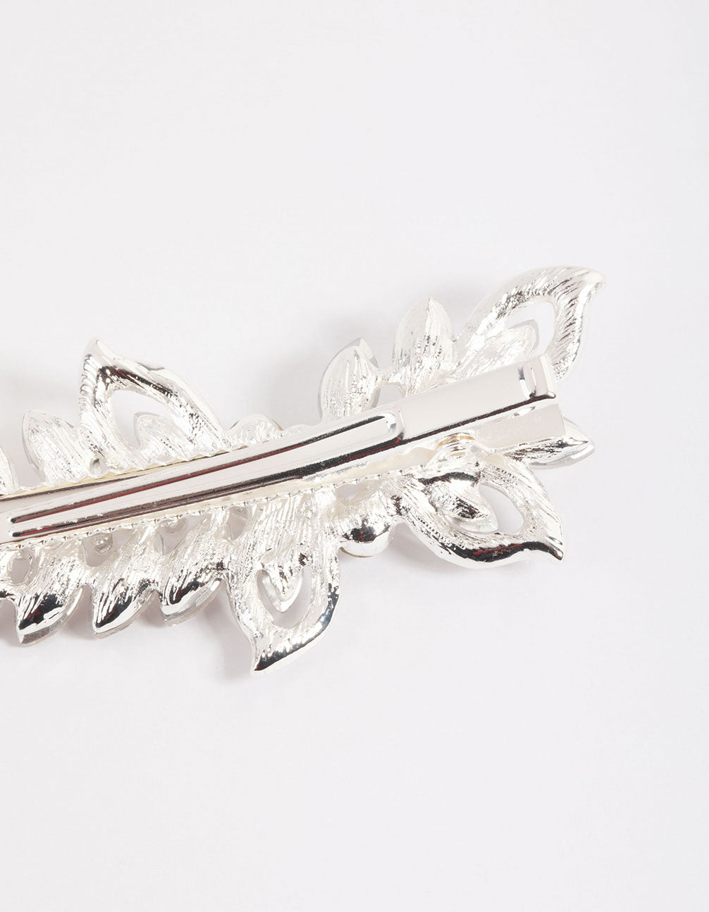 Silver Diamante & Pearl Barette Clip