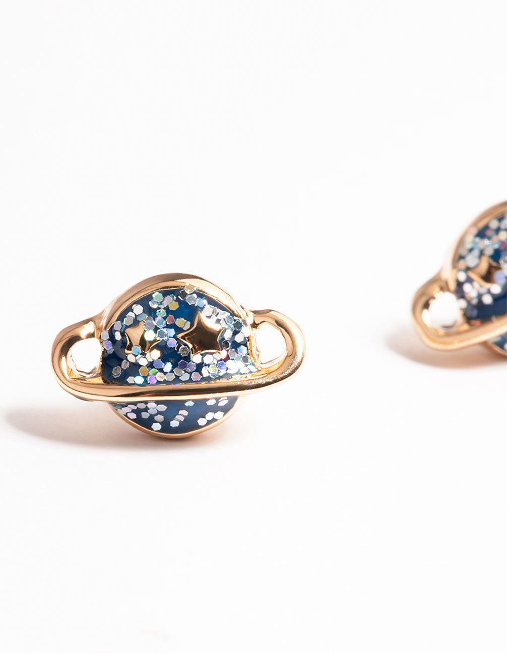Gold Planet Stud Earrings