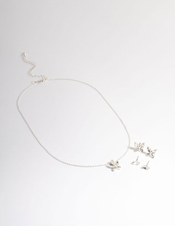 Silver Butterfly Jewellery Set