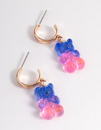 Purple Ombre Candy Bear Huggie Earrings - link has visual effect only