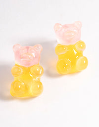 Yellow Ombre Teddy Stud Earrings - link has visual effect only