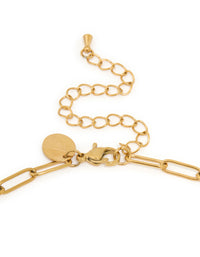 Waterproof Gold Plated Stainless Steel Open Oval Link Necklace - link has visual effect only
