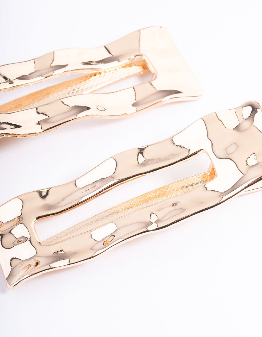 Gold Hammered Rectangle Clip Pack