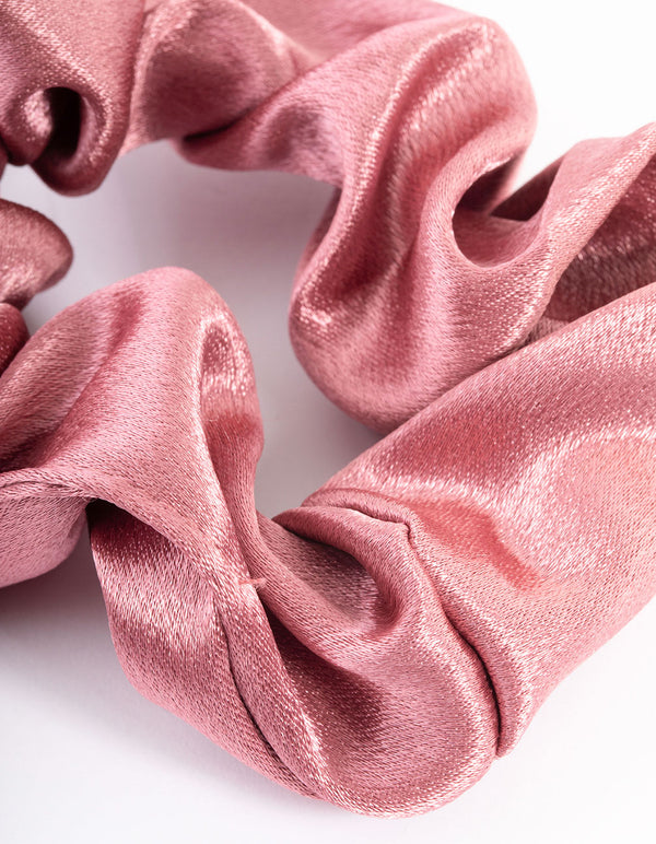 Pink Fabric Satin Scrunchie