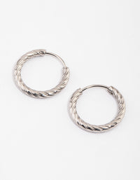 Surgical Steel Twist Hoop Earrings - link has visual effect only