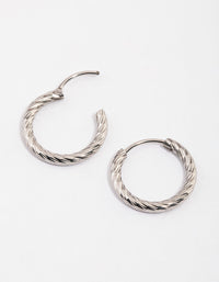 Surgical Steel Twist Hoop Earrings - link has visual effect only