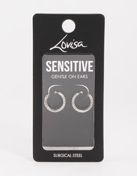 Surgical Steel Twist Hoop Earrings - link has visual effect only