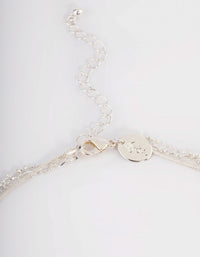 Silver Mixed Disc Pendant Y Layered Necklace - link has visual effect only