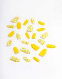 Yellow Marble Press On Nails - link has visual effect only