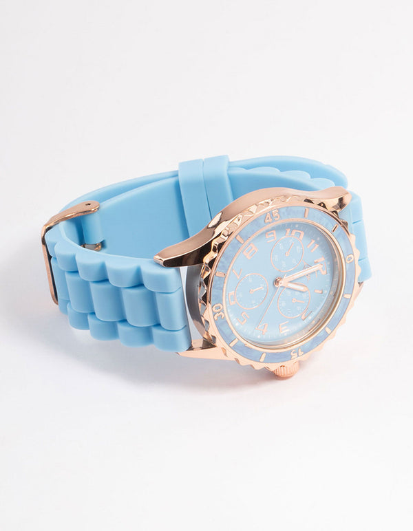 Blue Silicone Sport Watch