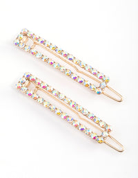 Gold Rectangle Cupchain Hair Clips Pack - link has visual effect only