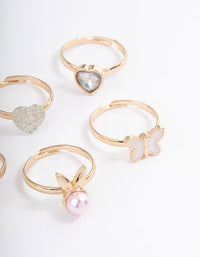 Kids Pearl Bunny Rings 6-Pack - link has visual effect only