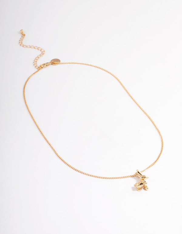 Gold Bubble Bunny Necklace