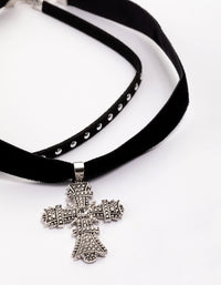 Silver Multi Cross Pearl Choker Pack - link has visual effect only