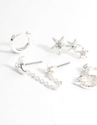Silver Star Crawler Stack Earrings - link has visual effect only