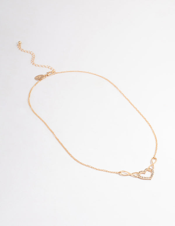 Gold Double Infinity Heart Necklace