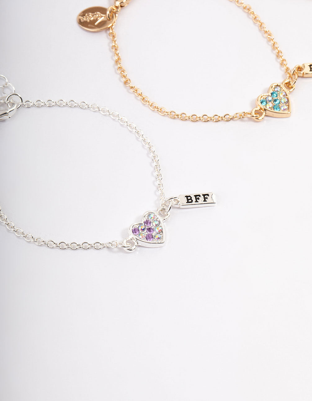 Kids Mixed Diamante Heart BFF Bracelet Pack