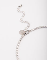 Silver Cubic Zirconia Cup Chain Teardrop Earrings & Necklace Set - link has visual effect only