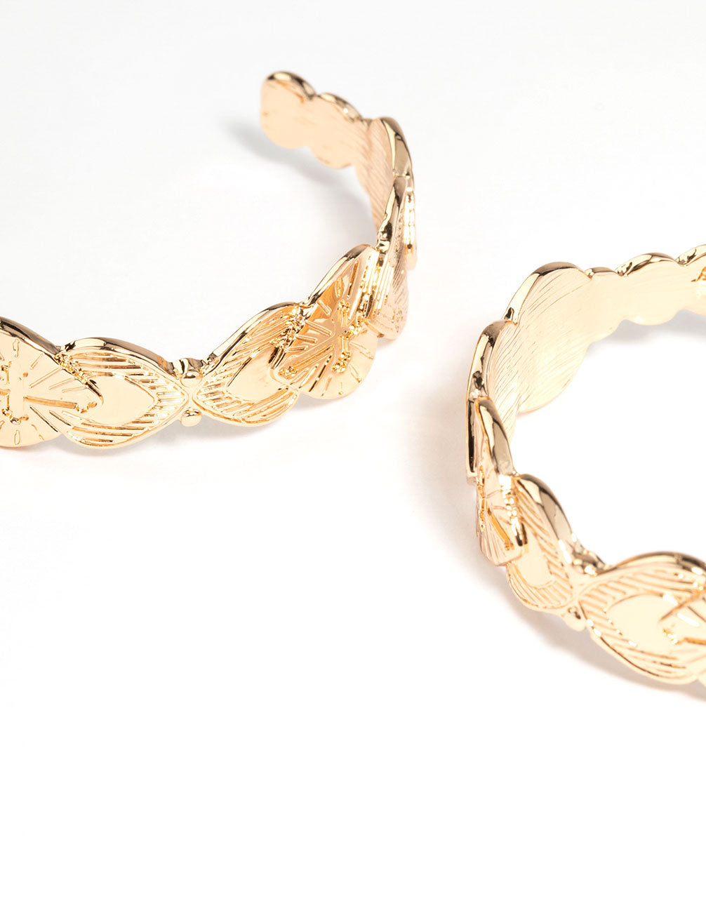 Gold Alternative Heart Hoop Earrings