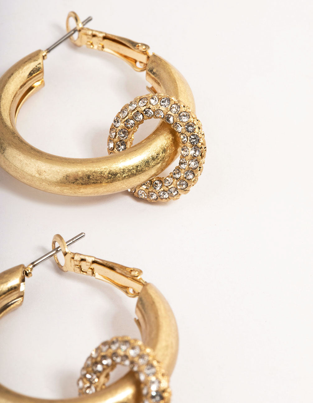 Gold Bling Ring Hoop Earrings