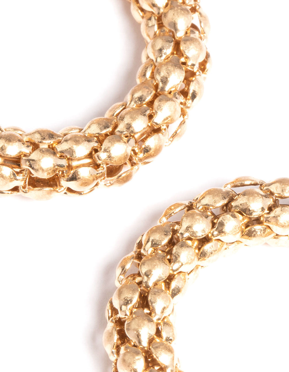 Gold Beaded Hoop Earrings