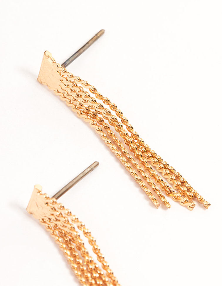 Gold Mini Tassel Earrings